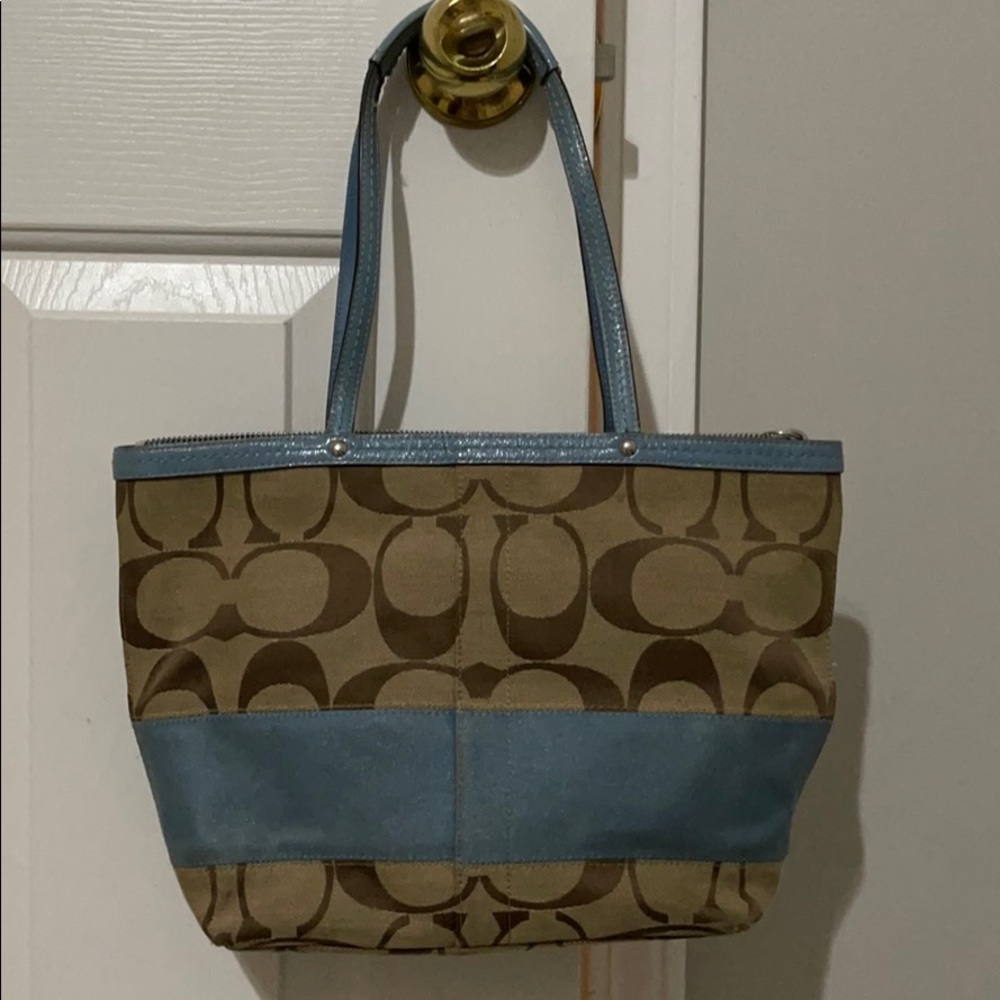 Coach Blue Shoulder Tote Handbag